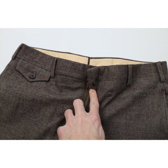 Vtg 60s 70s Streetwear Mens 32x28 Heavy Wool Flannel Wide Leg Chino Pants USA - Picture 7 of 13